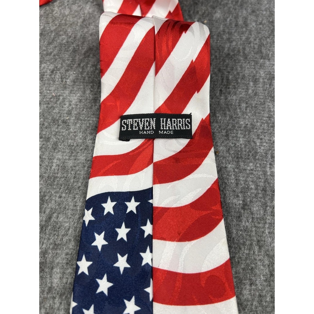 Steven Harris Tie Mens One Size Multicolor American Flag Statue Liberty Necktie